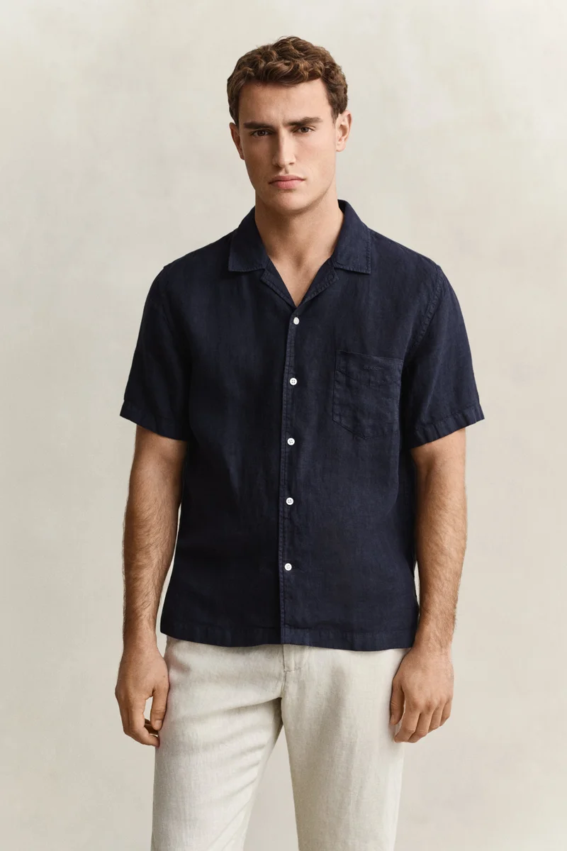 Regular Gmnt Dyed Linen Short SleeveCamp Shirt